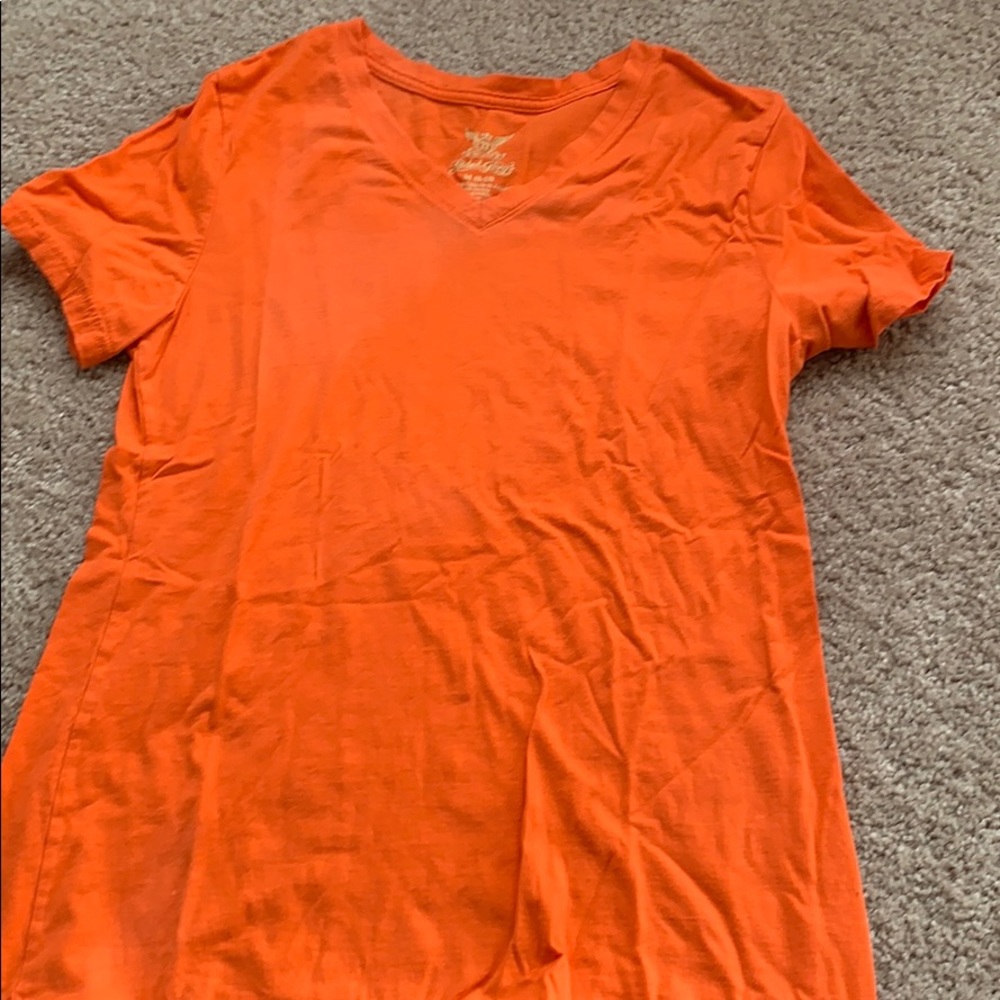 Orange Vneck T Shirt